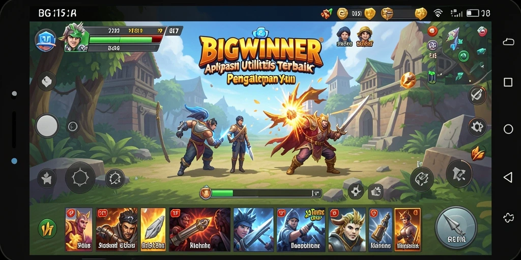 Tampilan utama BIGWINNER dengan fitur utilitas terintegrasi.
