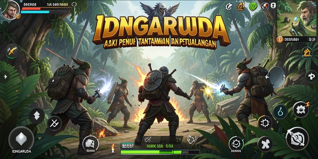 Tampilan aksi mendebarkan dalam gameplay IDNGARUDA.