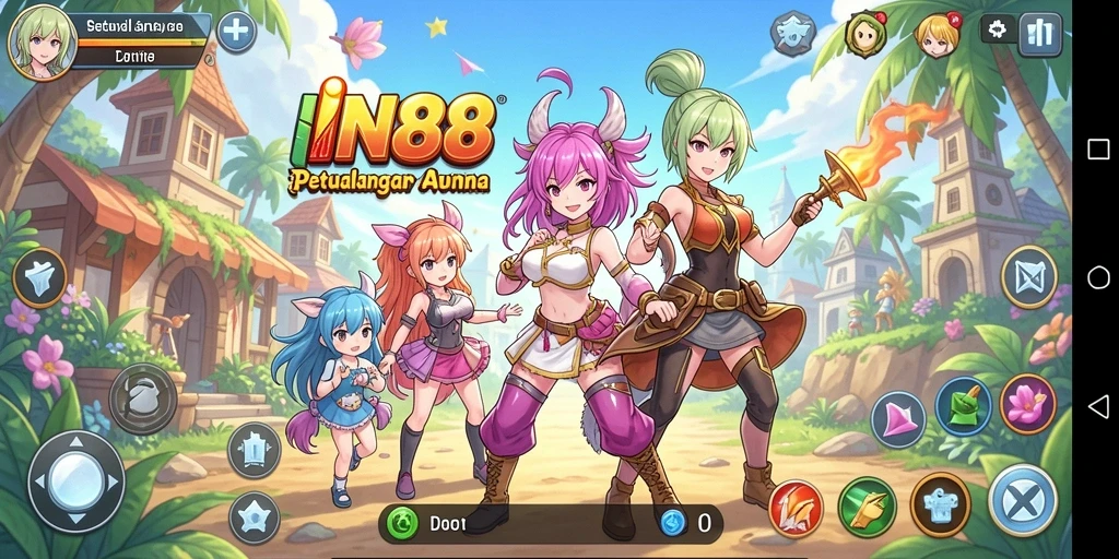 Screenshot gameplay IN88 menampilkan karakter Anime berkualitas tinggi.