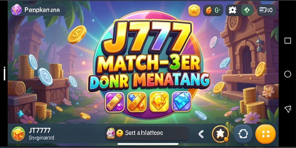 Screenshot JT777 menampilkan aksi seru permainan Match-3.