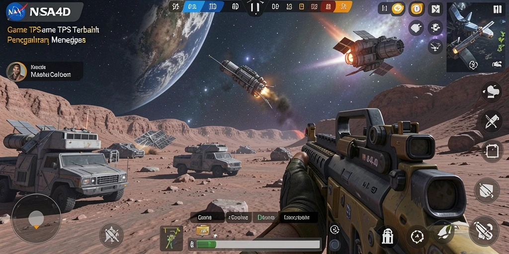 Screenshot NASA4D menunjukkan aksi seru dalam game TPS.
