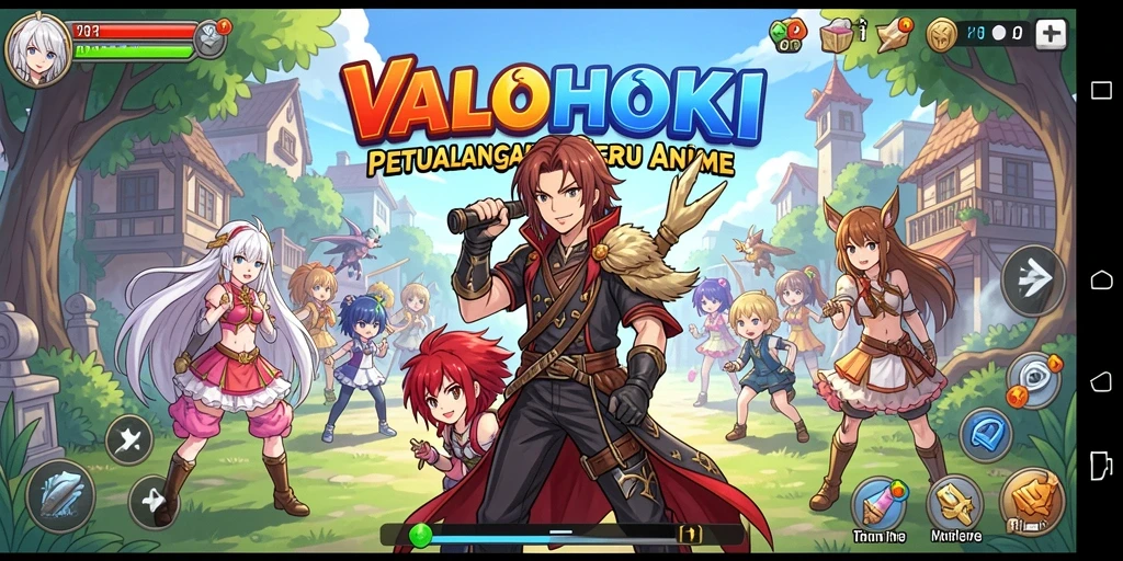 Screenshot VALOHOKI menampilkan aksi pertarungan seru dalam dunia Anime.